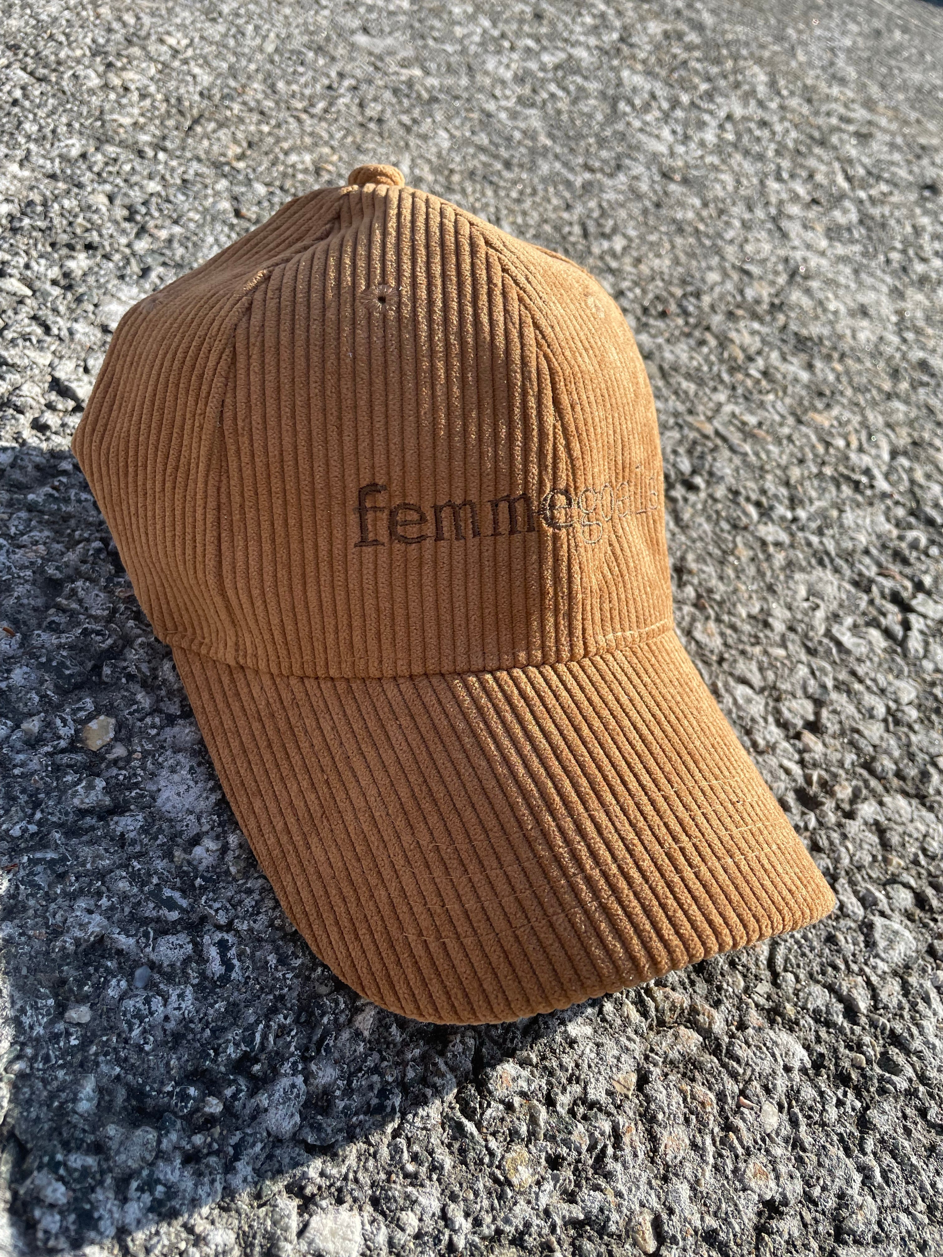 Femme Goals Corduroy Dad Cap | Caramel