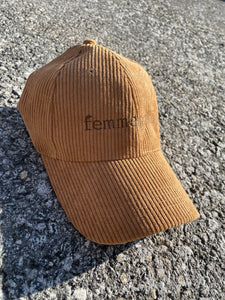 Femme Goals Corduroy Dad Cap | Caramel