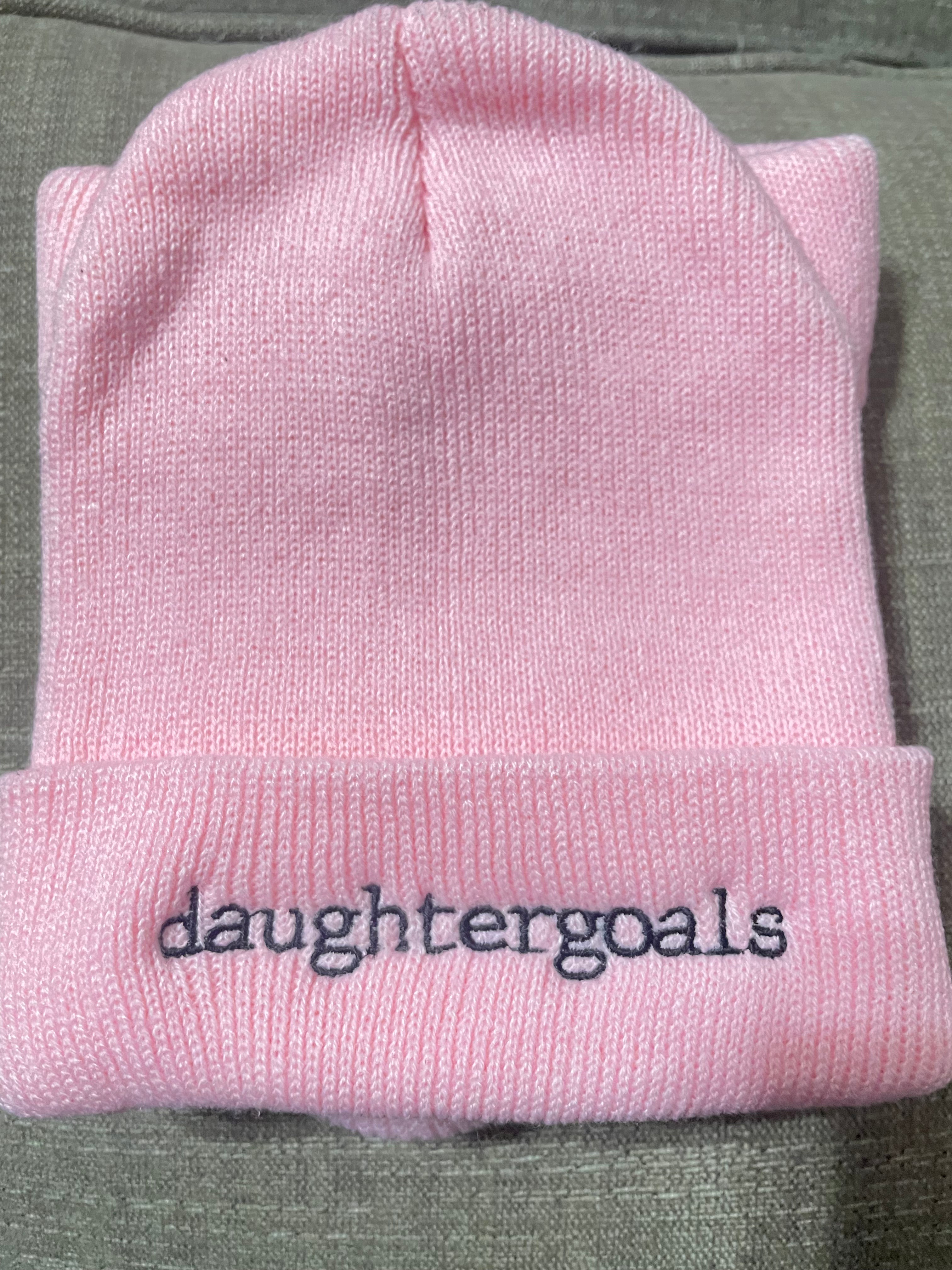 Daughter Goals Type Beanie | Pink