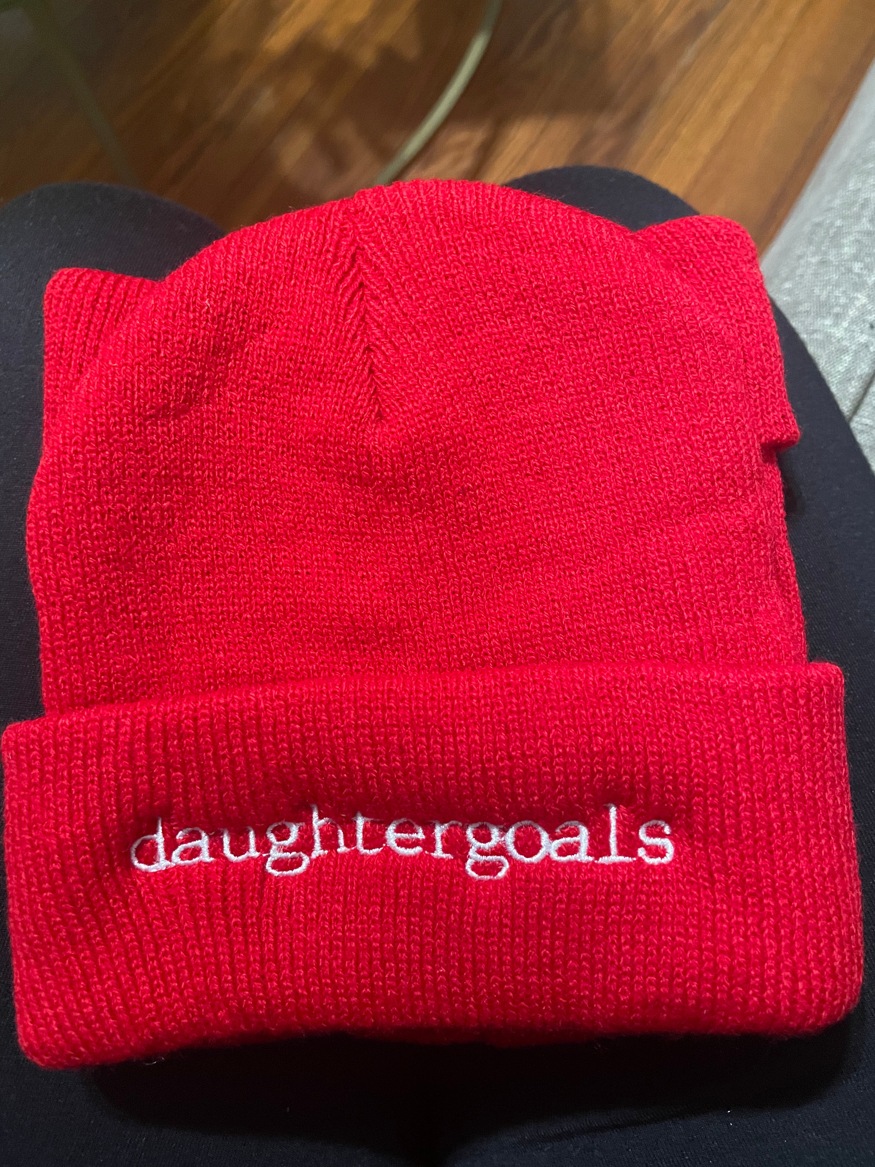 Daughter Goals Type Beanie | Red